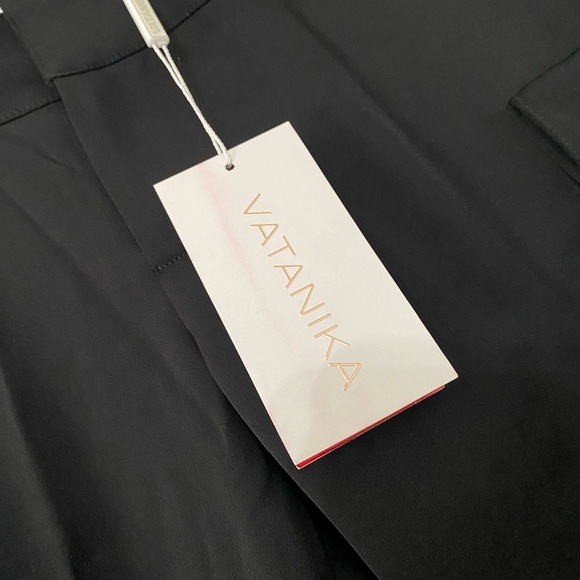 NWT VATANIKA Crepe Blend Cropped Skinny Cargo Pants 4 - Picture 10 of 13